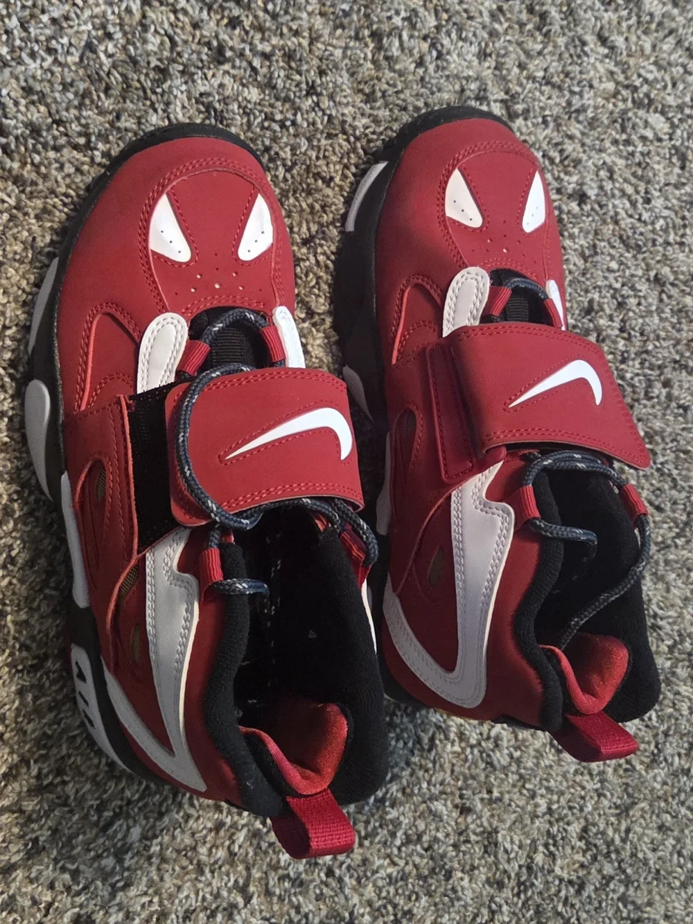 Nike Kids Red, White and Black Velcro Athletic Sneakers